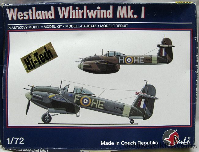 Pavla 1/72 Westland Whirlwind Mk.1, 72037 plastic model kit